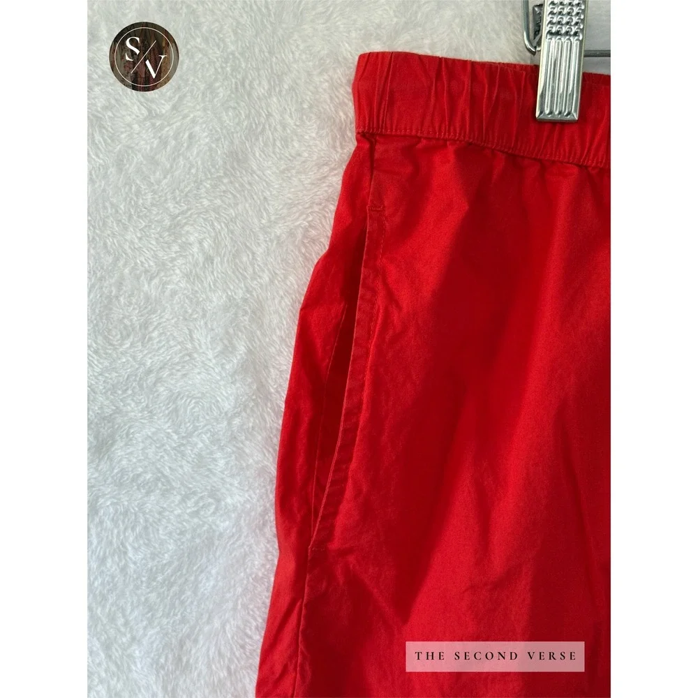 Future Collective Shorts Womens XL Eyelet Scalloped Hem Drawstring Red XL